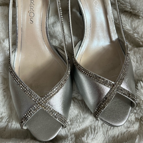Silver Peep Toe Heels - Picture 4 of 4